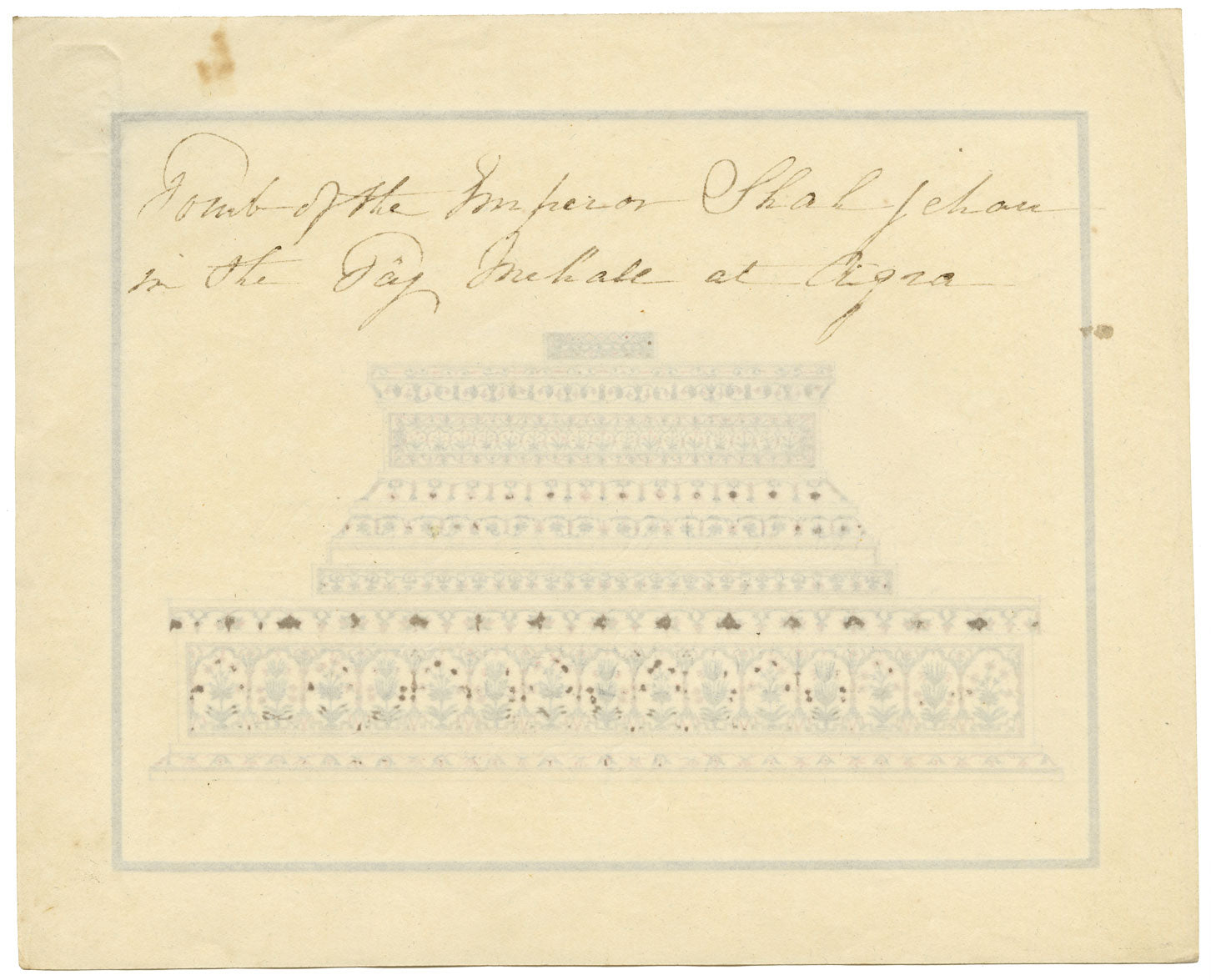 Indian Company School, Cenotaph of Shah Jahan, Taj Mahal, Agra – early 19th-century watercolour painting