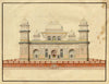 Indian Company School, Tomb of Itimad-al-Daula, Agra – 19th-century watercolour painting
