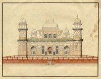 Indian Company School, Tomb of Itimad-al-Daula, Agra – 19th-century watercolour painting