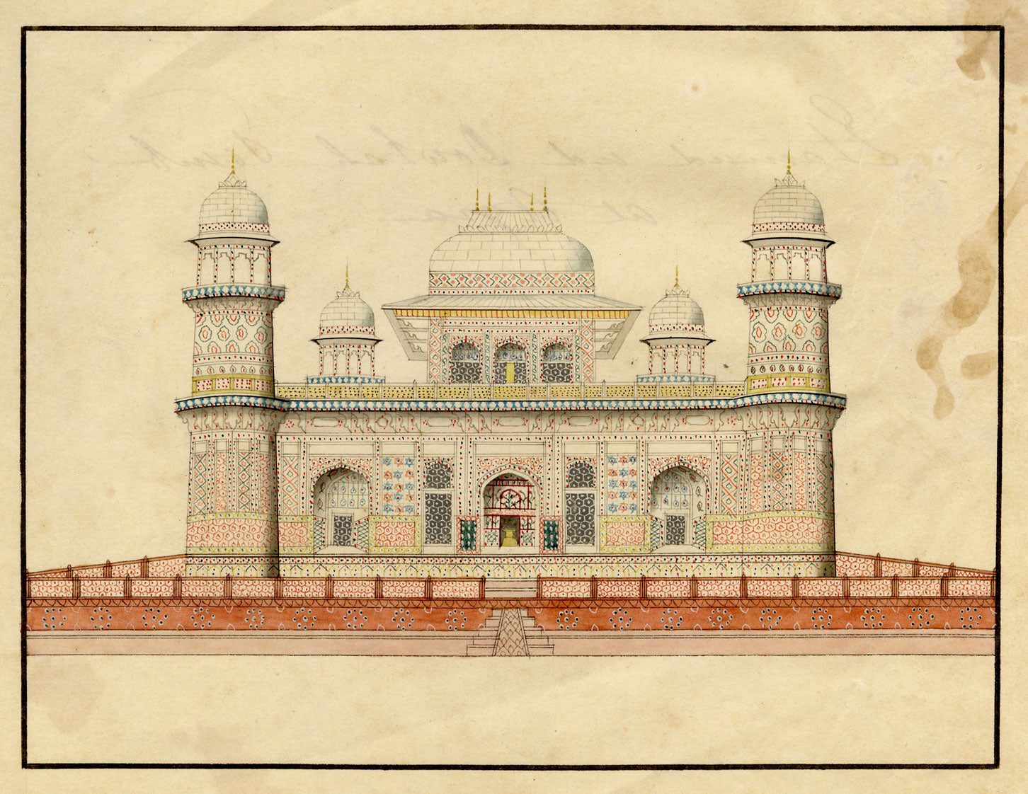 Indian Company School, Tomb of Itimad-al-Daula, Agra – 19th-century watercolour painting