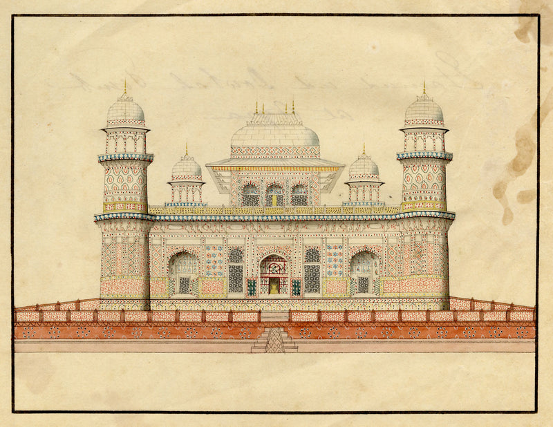 Indian Company School, Tomb of Itimad-al-Daula, Agra – 19th-century watercolour painting
