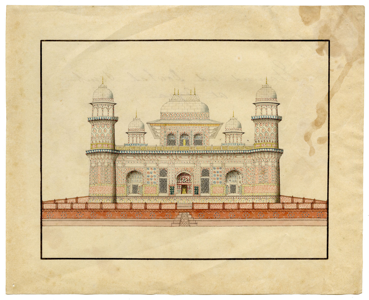 Indian Company School, Tomb of Itimad-al-Daula, Agra – 19th-century watercolour painting