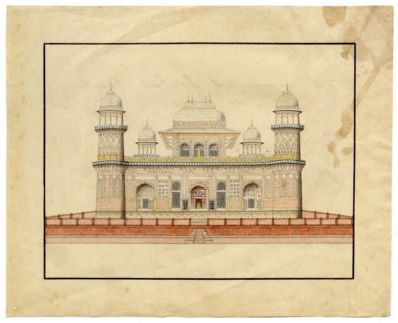 Indian Company School, Tomb of Itimad-al-Daula, Agra – 19th-century watercolour painting