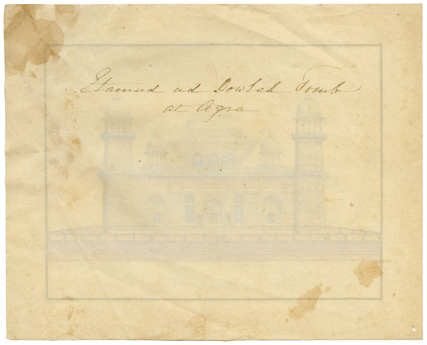 Indian Company School, Tomb of Itimad-al-Daula, Agra – 19th-century watercolour painting