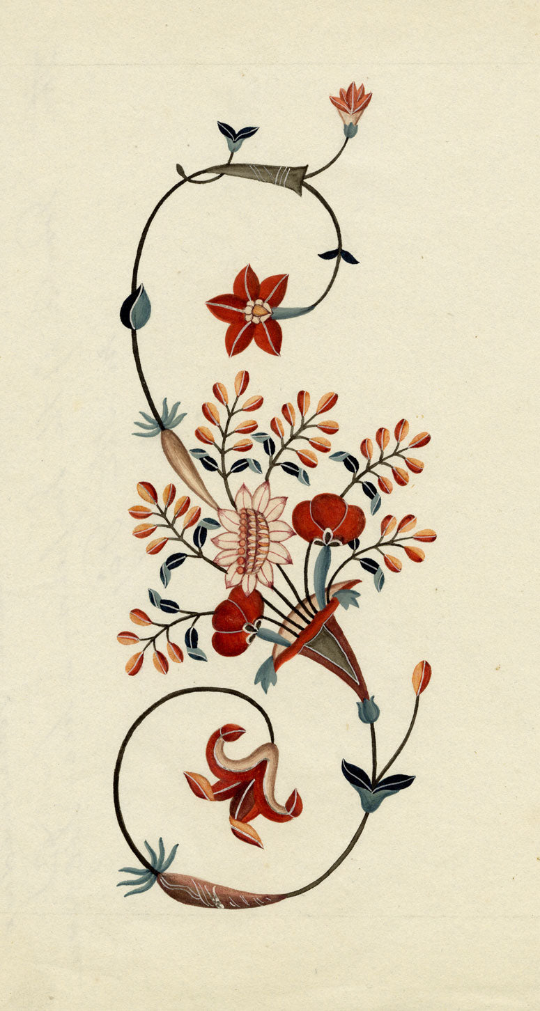 Indian Company School, Pietra Dura Ornament, Cenotaph of Shah Jahan, Taj Mahal, Agra – 19th-century watercolour painting