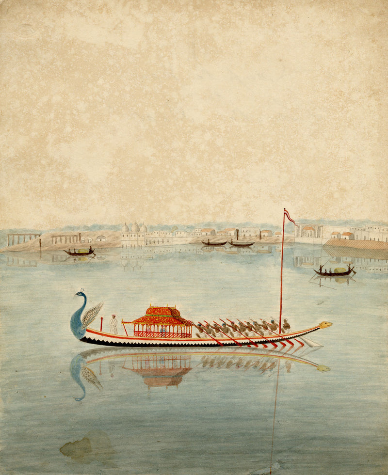 Indian Company School, Mayurpankhi Nao Peacock Boat – 19th-century watercolour painting