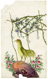 Antique 19th-century Chinese Pith Painting – Golden Rooster