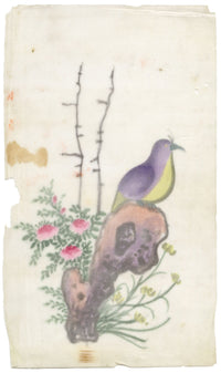 Antique 19th-century Chinese Pith Painting – Pigeon Bird