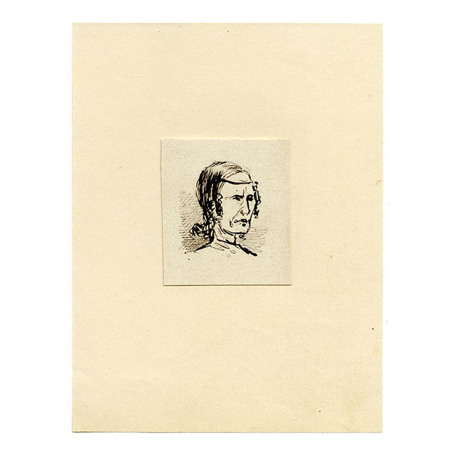 Pickford Robert Waller, Miniature Portrait of a Man – c.1860s pen & ink drawing