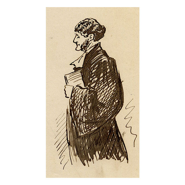 Pickford Robert Waller, Victorian Gentleman in Robes – Miniature c.1860s drawing