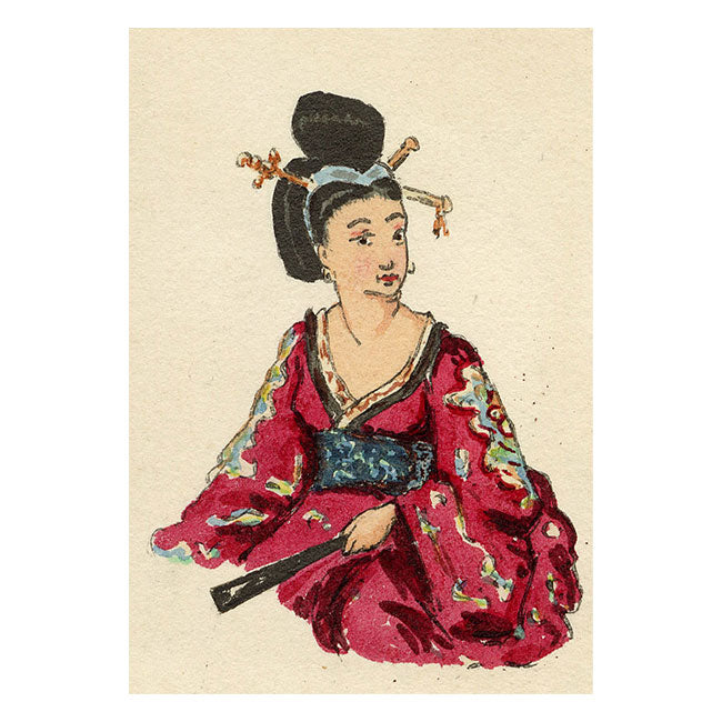 Pickford Robert Waller, Japonism Woman in Kimono – c.1890s watercolour painting