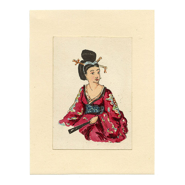 Pickford Robert Waller, Japonism Woman in Kimono – c.1890s watercolour painting