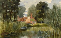 Pickford Robert Waller, Mill from the Water – c.1890s watercolour painting