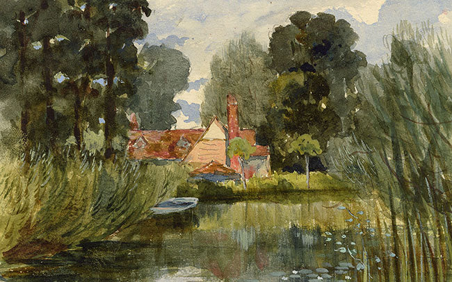 Pickford Robert Waller, Mill from the Water – c.1890s watercolour painting