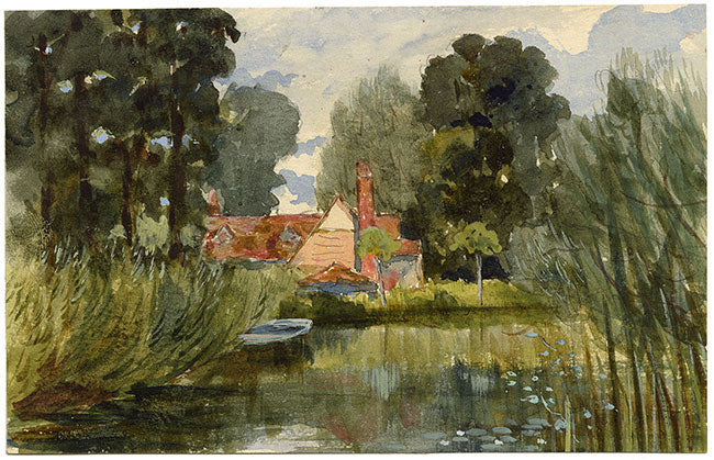 Pickford Robert Waller, Mill from the Water – c.1890s watercolour painting