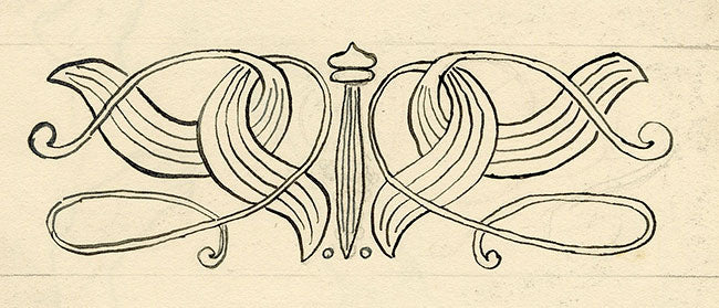 Pickford Robert Waller, Decorative Art Nouveau Design –c.1890s pen & ink drawing