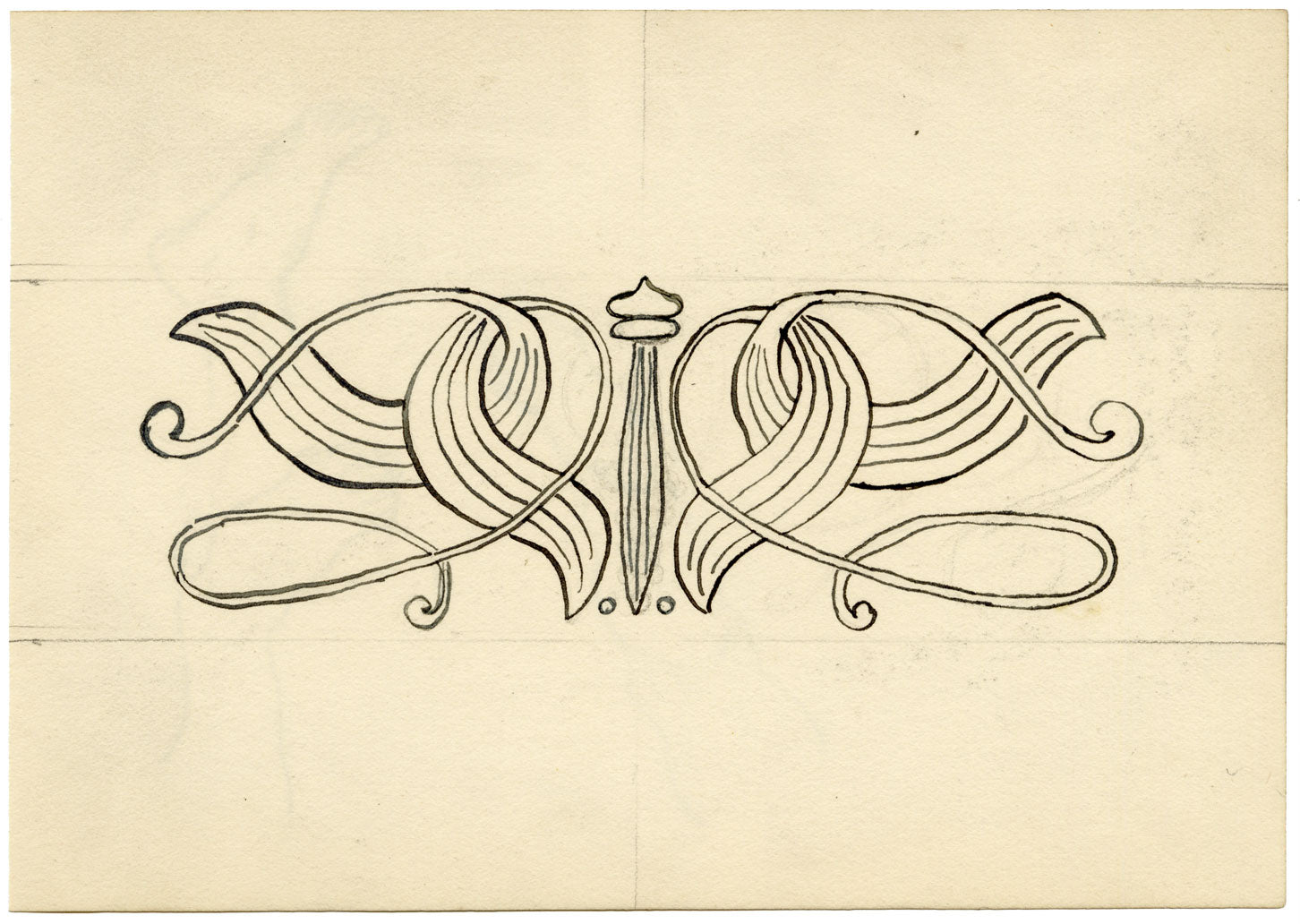 Pickford Robert Waller, Decorative Art Nouveau Design –c.1890s pen & ink drawing