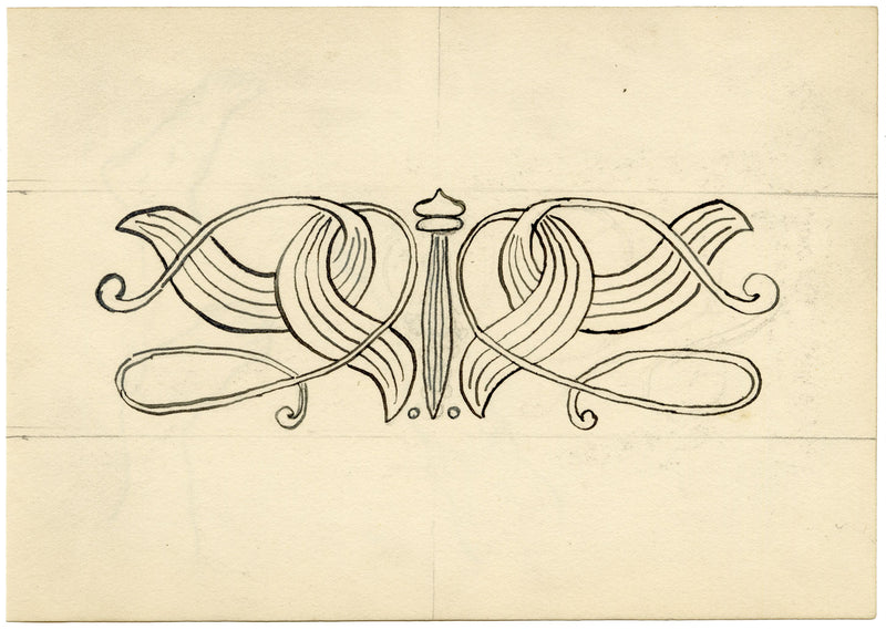 Pickford Robert Waller, Decorative Art Nouveau Design –c.1890s pen & ink drawing