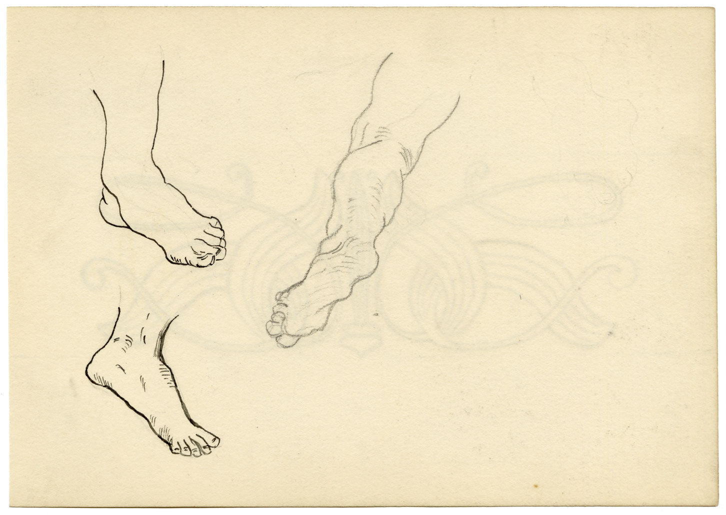 Pickford Robert Waller, Decorative Art Nouveau Design –c.1890s pen & ink drawing