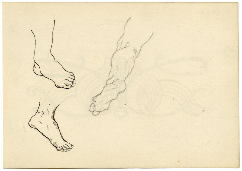 Pickford Robert Waller, Decorative Art Nouveau Design –c.1890s pen & ink drawing