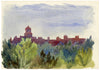 Pickford Robert Waller, Rooftop Skyline Silhouette –c.1890s watercolour painting