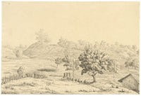M.A. (Ricketts) Buckland, Landscape at Chittagong, Bengal – 1845 graphite drawing