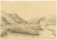 M.A. (Ricketts) Buckland, Chittagong River, Bengal – 1845 graphite drawing