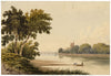 M.A. (Ricketts) Buckland, Hampton Church on the Thames – 1843 watercolour painting
