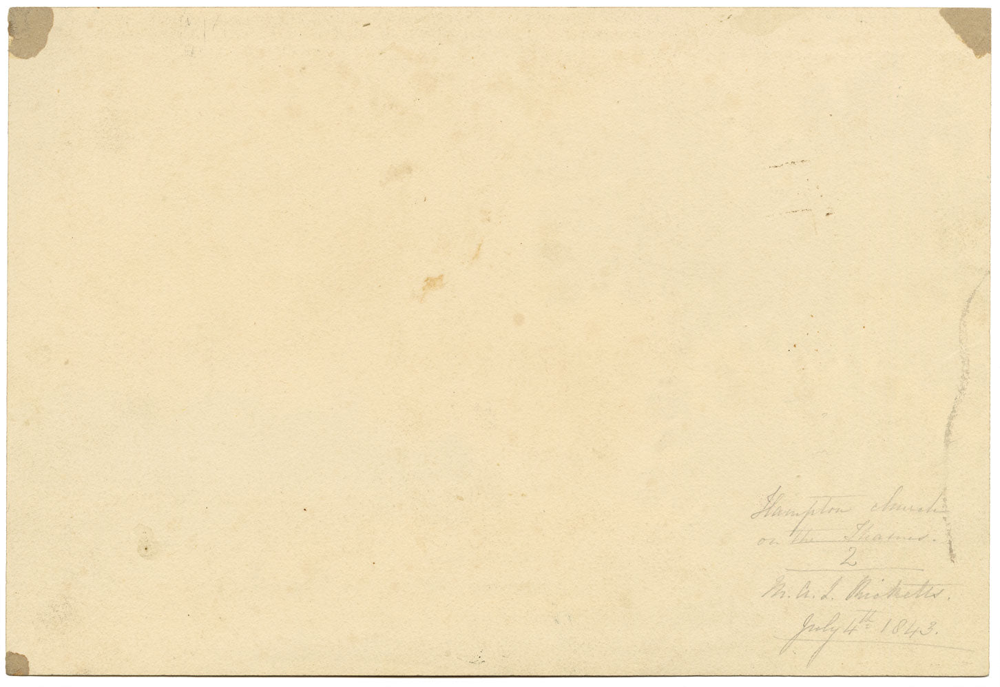 M.A. (Ricketts) Buckland, Hampton Church on the Thames – 1843 watercolour painting