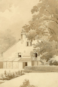M.A. (Ricketts) Buckland, Gable View from the Garden – 1843 watercolour painting