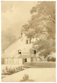 M.A. (Ricketts) Buckland, Gable View from the Garden – 1843 watercolour painting