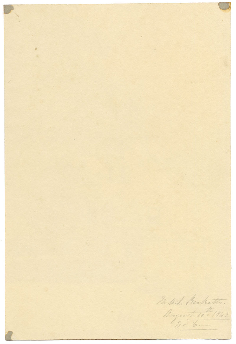 M.A. (Ricketts) Buckland, Gable View from the Garden – 1843 watercolour painting