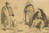 M.A. (Ricketts) Buckland, Italian Briganti Figures – 1843 graphite drawing