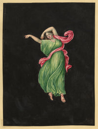 Circle of Michelangelo Maestri, Bacchante Dancer Pompeii Fresco – early C19th gouache painting