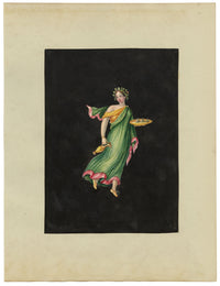 Circle of Michelangelo Maestri, Bacchante with Figs Pompeii Fresco – early C19th gouache painting