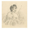 Cupid with His Bow – Original early 19th-century graphite drawing
