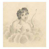 Cupid with His Bow – Original early 19th-century graphite drawing