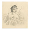 Cupid with His Bow – Original early 19th-century graphite drawing