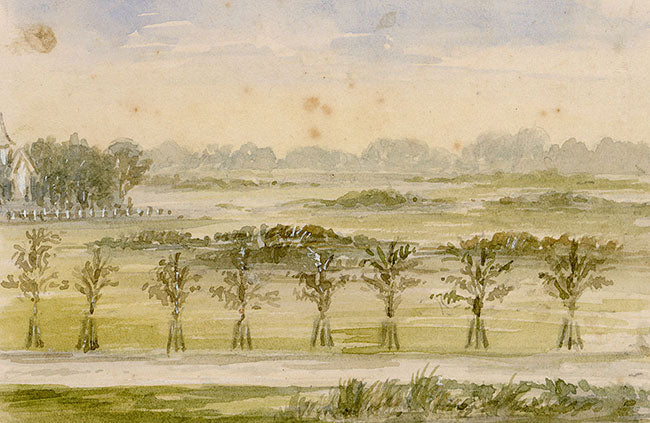 V.S. Satterthwaite, View from Burlton Lodge, Barnes – 1889 watercolour painting