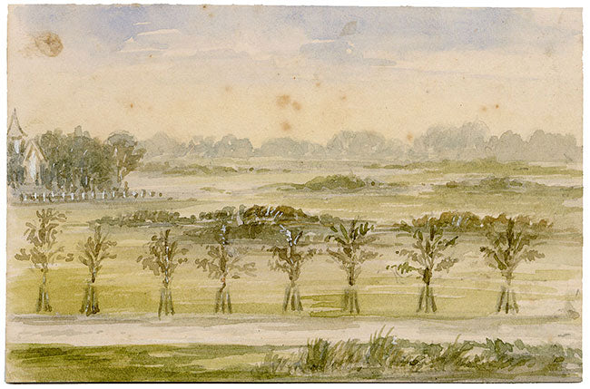 V.S. Satterthwaite, View from Burlton Lodge, Barnes – 1889 watercolour painting