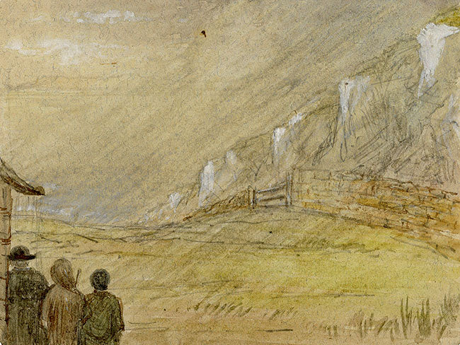 V.S. Satterthwaite, Great Orme, Llandudno, Wales, In a Heavy Shower of Sleet – 1890 watercolour painting