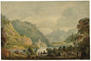 William Glover, Lake Scene, North of England – early 19th-century watercolour painting