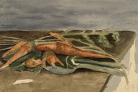 Hunter, Freshly Dug Carrots, Still Life Study – 1877 watercolour painting