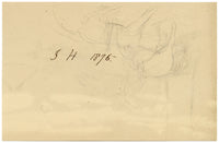 Isabella Hunter, Leading a Stubborn Horse, Scottish Borders – 1875 watercolour painting