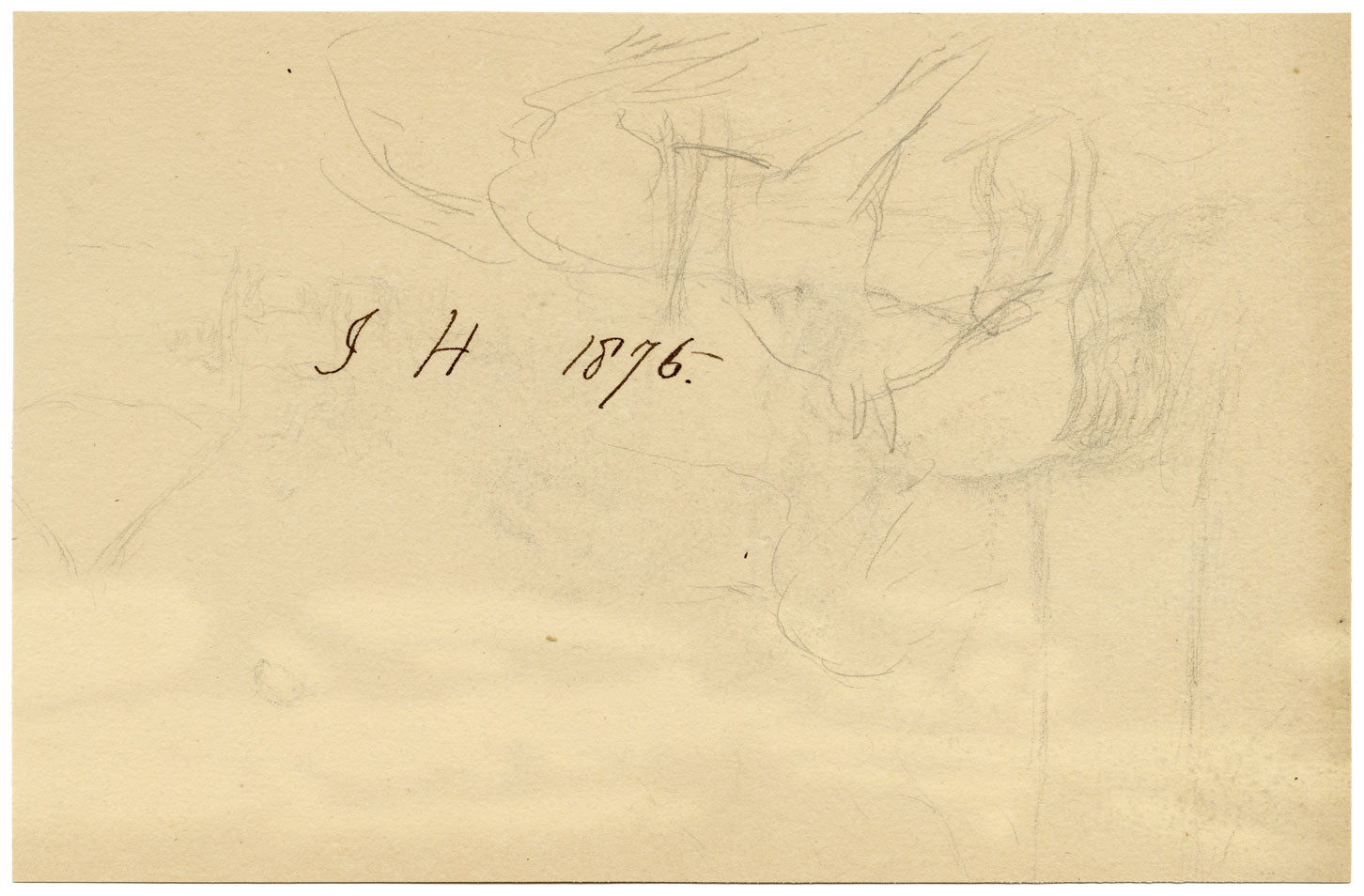 Isabella Hunter, Leading a Stubborn Horse, Scottish Borders – 1875 watercolour painting