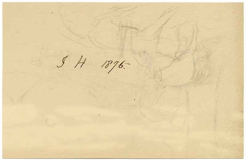 Isabella Hunter, Leading a Stubborn Horse, Scottish Borders – 1875 watercolour painting