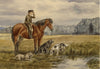 Isabella Hunter, Boy on Horseback with Dogs, Scottish Borders – 1876 watercolour painting