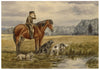 Isabella Hunter, Boy on Horseback with Dogs, Scottish Borders – 1876 watercolour painting