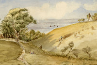 Hunter, Berwickshire Coast, Scottish Borders – 1870s watercolour painting