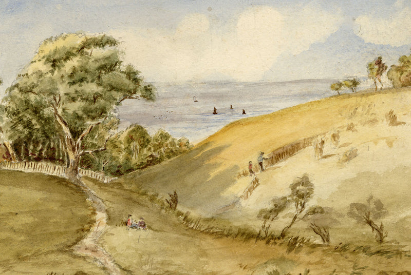 Hunter, Berwickshire Coast, Scottish Borders – 1870s watercolour painting